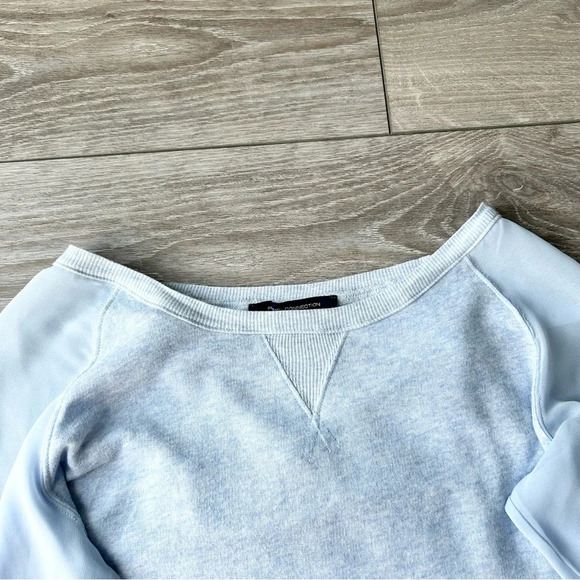 French Connection Baby Blue Sheer Sleeve Pullover Sweater - Picture 5 of 16